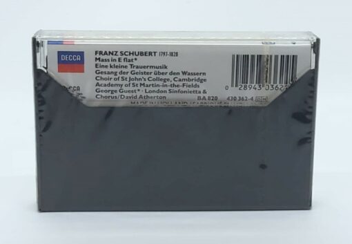 Schubert | Mass in E Flat [George Guest & David Atherton] Cassette (Decca 430 362-4) - Image 3
