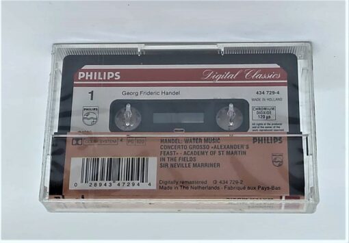 Sir Neville Marriner | Handel - Water Music [Concerto Grosso .. Alexander's Feast] Cassette (434729-4) - Image 2