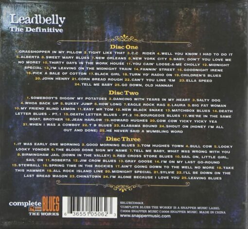 Leadbelly | The Definitive [3 Disc 75 Tracks Clamshell Box] 3CD - Image 2