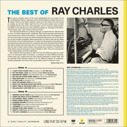 Ray Charles | The Best Of [180g Yellow Coloured Vinyl Album] LP - Image 2