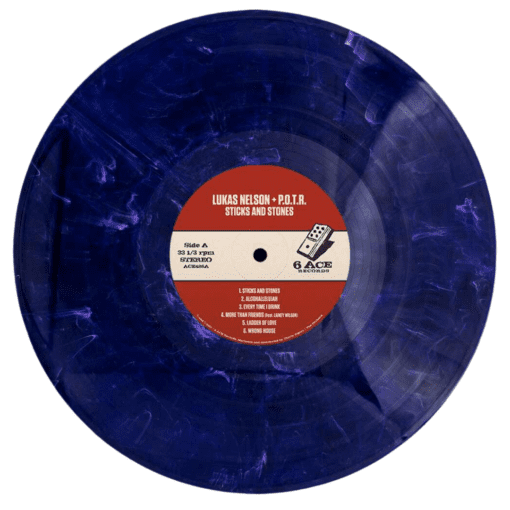 Lukas Nelson + POTR | Sticks and Stones [Dark Blue with White Swirl Vinyl Album] LP - Image 2