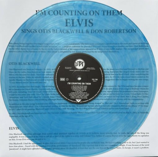 Elvis Presley |  I'm Counting On Them: Otis Blackwell and Don Robertson Songbook [Limited Edition Blue Vinyl Galaxy Effect Limited Edition of 1500 Copies] LP - Image 2