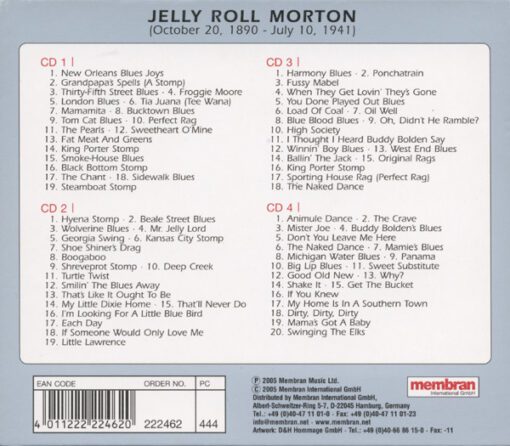 Jelly Roll Morton - Sidewalk Blues (4xCD, Comp, RM) - Image 2
