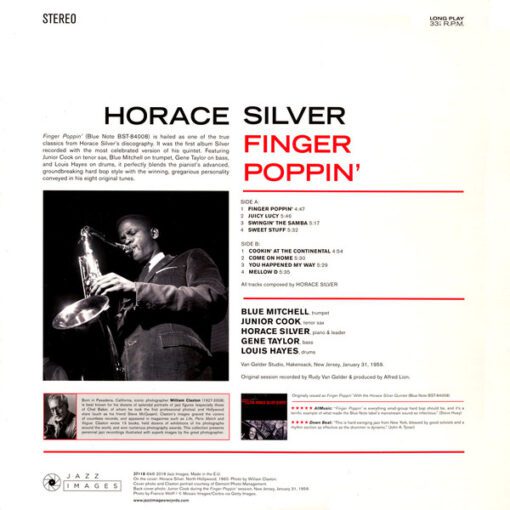 The Horace Silver Quintet - Finger Poppin' (LP, Album, RE, Gat) - Image 2