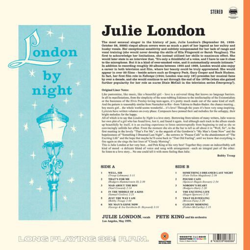 Julie London With Pete King And His Orchestra - London By Night (LP, Album, Ltd, RE, Ora) - Image 2