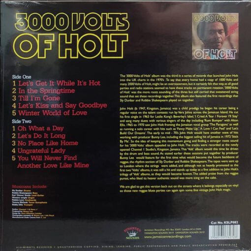 John Holt - 3000 Volts Of Holt (LP, RE) - Image 2