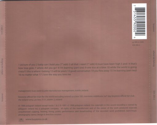 Boyzone - Where We Belong (CD, Album) - Image 2