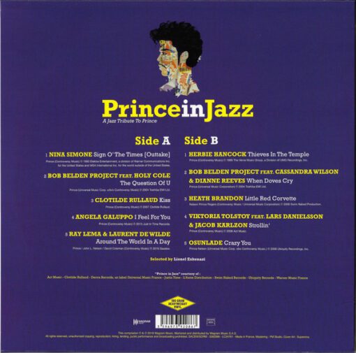 Various - Prince In Jazz - A Jazz Tribute To Prince (LP, Comp, RE) - Image 2