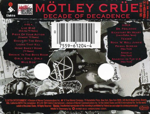 Mötley Crüe - Decade Of Decadence '81-'91 (Cass, Comp, RM) - Image 2