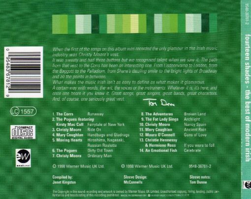 Various - Fourteen Shades  The Best Of Modern Irish (CD, Comp) - Image 2