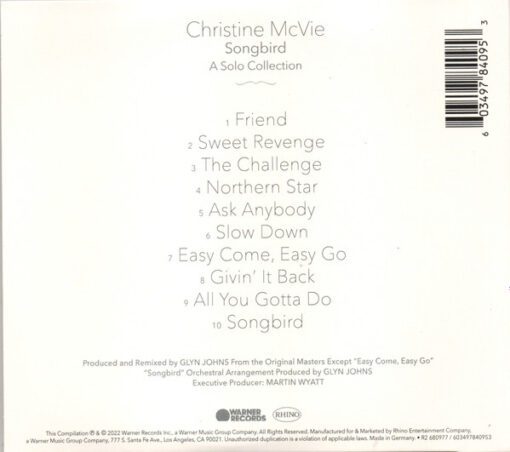 Christine McVie - Songbird (A Solo Collection) (CD, Comp, Mixed) - Image 2