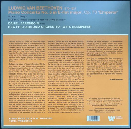 Beethoven* : Daniel Barenboim, Otto Klemperer Conducting New Philharmonia Orchestra - Beethoven: Piano Concerto No. 5 "Emperor" (LP, RE, RM, 180) - Image 2