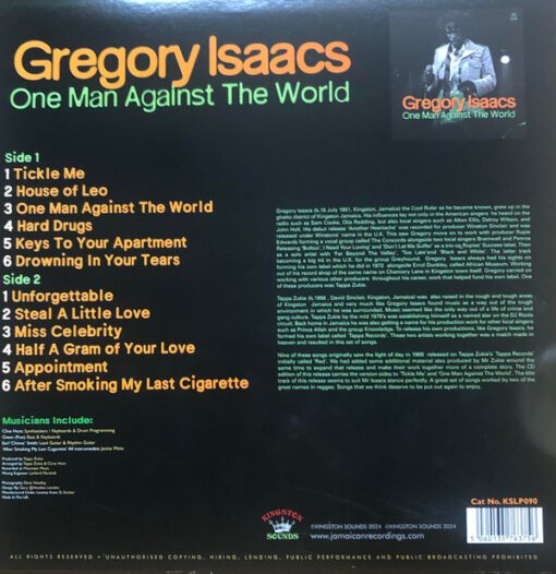 Gregory Isaacs - One Man Against The World (LP, Album) - Image 2