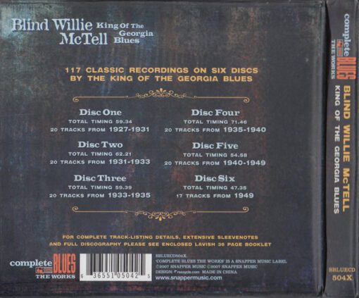 Blind Willie McTell - King Of The Georgia Blues (6xCD, Comp, RM + Box) - Image 2