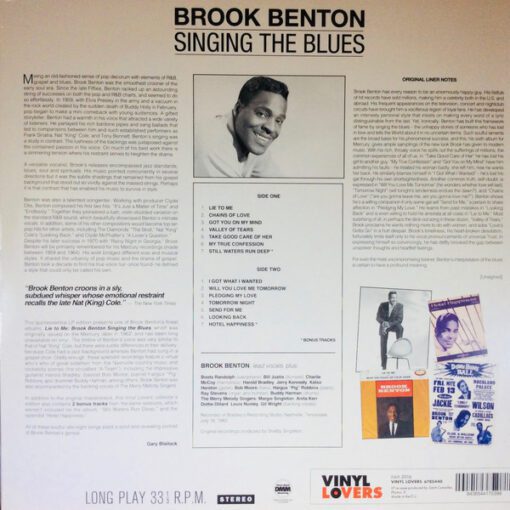 Brook Benton - Lie To Me - Brook Benton Singing The Blues (LP, Album, Ltd, RE, RM, 180) - Image 2
